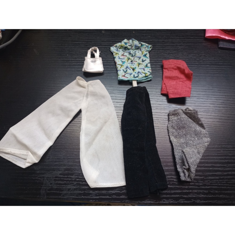 Barbie Clothes Lot Pants Tops Red‎ Shorts Gray Skirt Purse Mixed Vintage Mattel